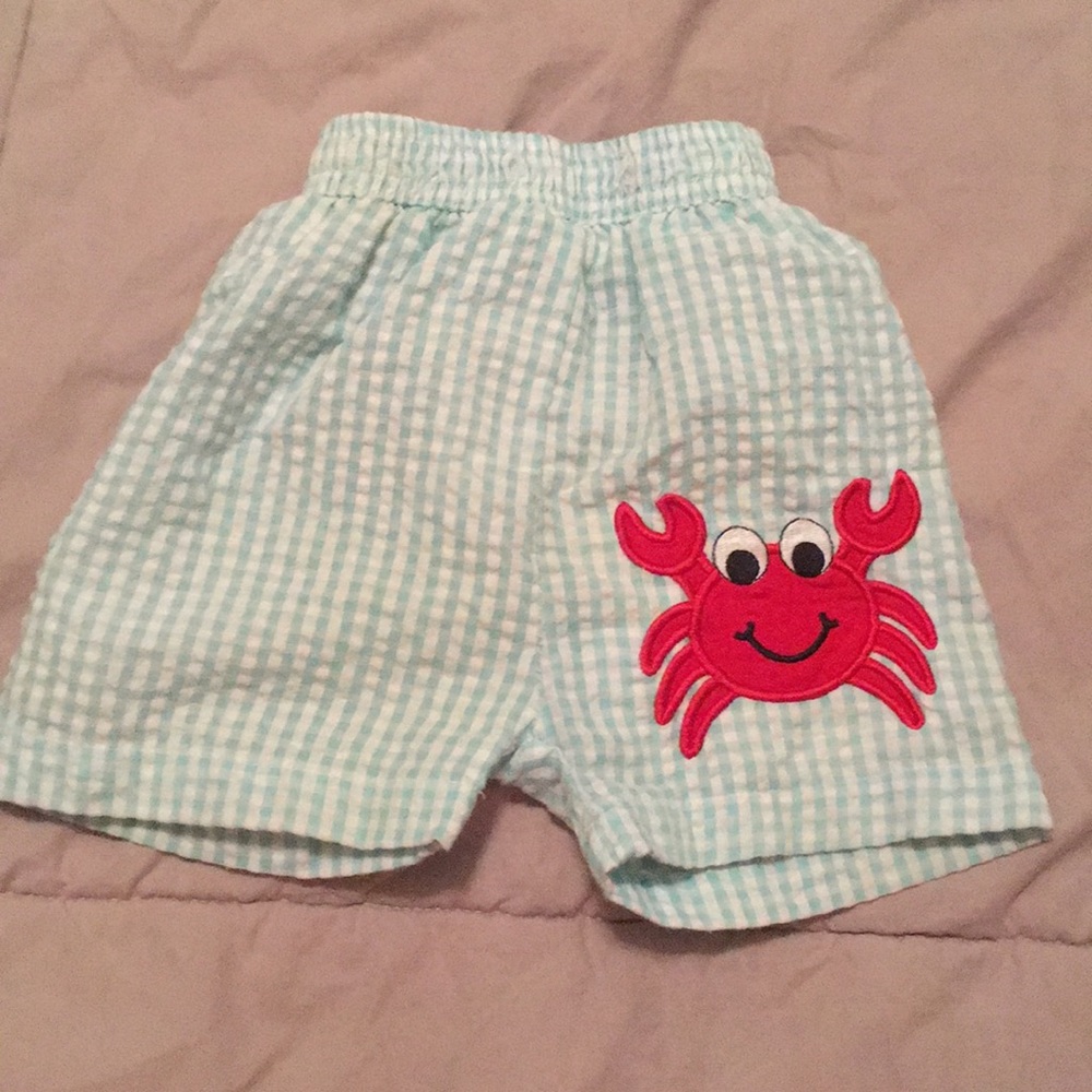 Seersucker crab swim shorts 12m